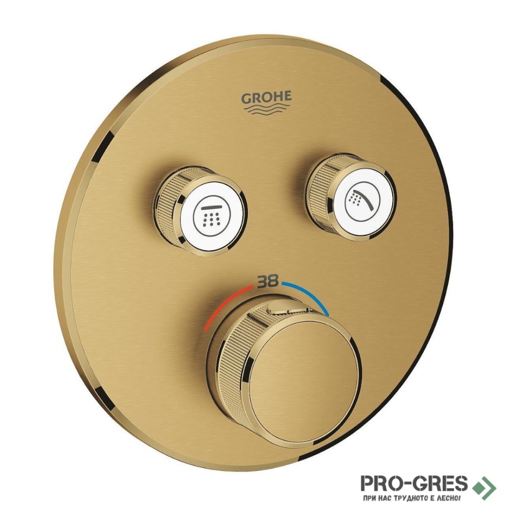 Термостатен смесител за вграждане, двупътен, BRUSHED COOL SUNRISE ,Grohtherm SmartControl,Grohe 29119GN0