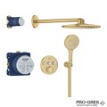 Комплект с термостатен смесител за вграждане,BRUSHED COOL SUNRISE GROHTHERM SMARTCONTROL Grohe 34863GN0