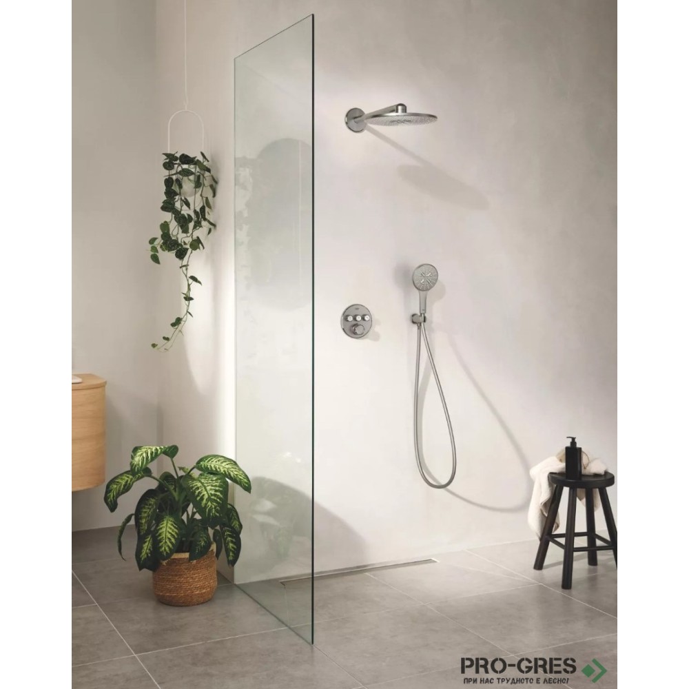 Комплект с термостатен смесител за вграждане,SuperSteel GROHTHERM SMARTCONTROL Grohe 34863DC0
