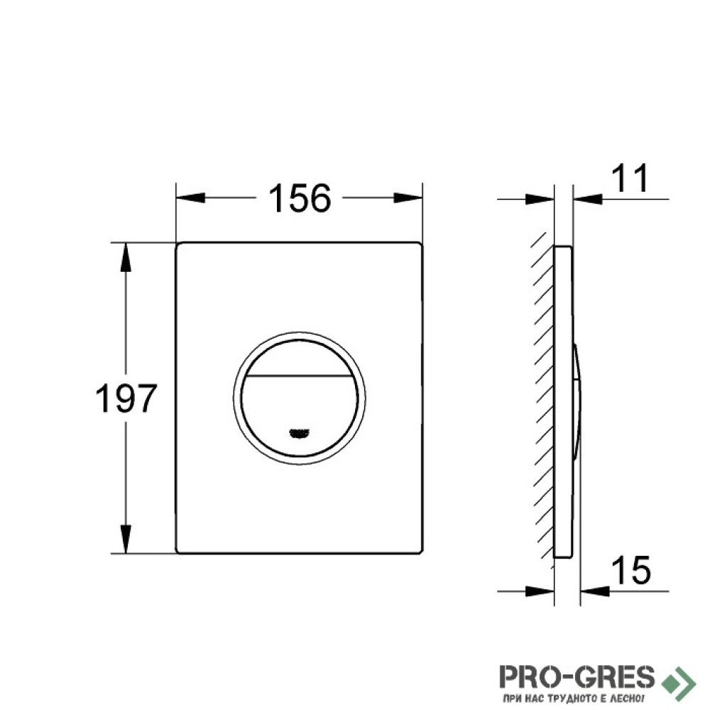 Бутон за структура, черен мат, Nova Cosmopolitan, Grohe 38765KF0