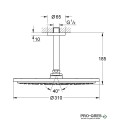 Душ пита с таванно рамо 142мм, Rainshower Cosmopolitan 310 ,Brushed Hard Graphite,Grohe  26067AL0