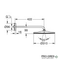 Душ пита и рамо 422мм, черен мат, Rainshower Mono 310, Grohe 22121KF0