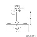 Душ пита с рамо за тавана, черен мат, Rainshower Mono 310, Grohe 22122KF0