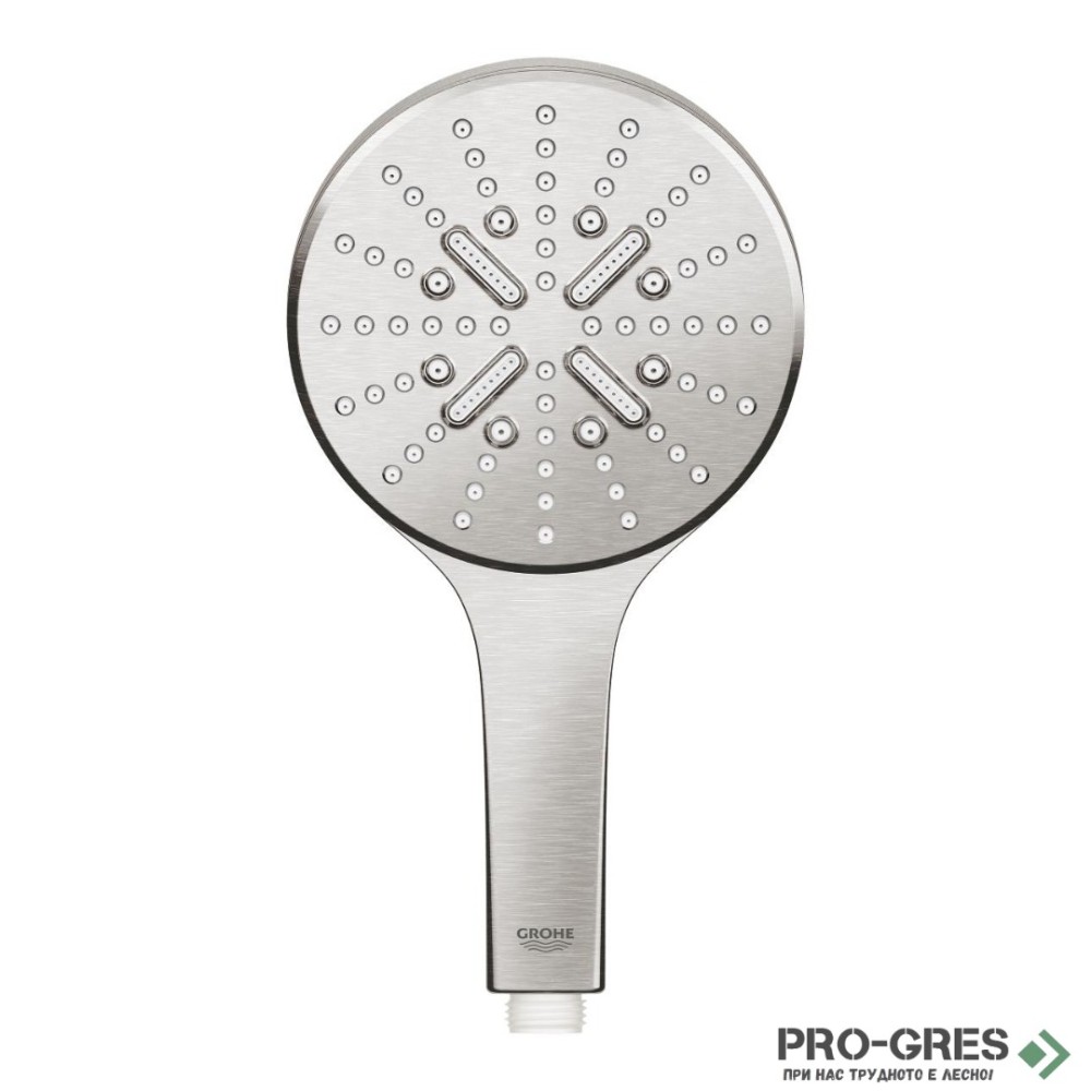 Душ слушалка, с 3 струи, SuperSteel, Rainshower SmartActive 130, Grohe 26574DC0