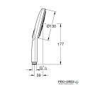 Душ слушалка, с 3 функции, Brushed cool sunrise, Rainshower SmartActive 130, Grohe 26574GN0