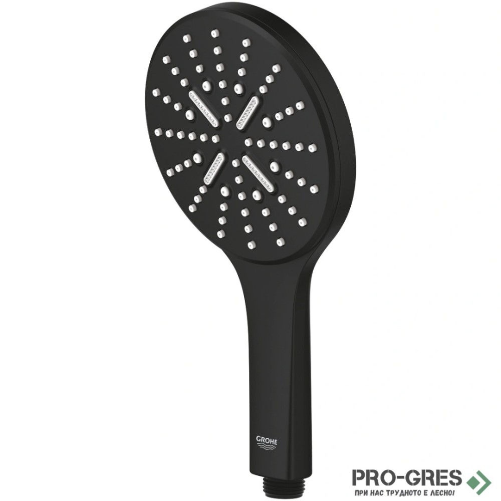 Душ слушалка, с 3 струи, черен мат, Rainshower SmartActive 130, Grohe 22127KF0