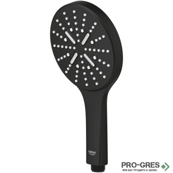Душ слушалка, с 3 струи, черен мат, Rainshower SmartActive 130, Grohe 22127KF0