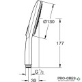 Душ слушалка, с 3 струи, SuperSteel, Rainshower SmartActive 130, Grohe 26574DC0