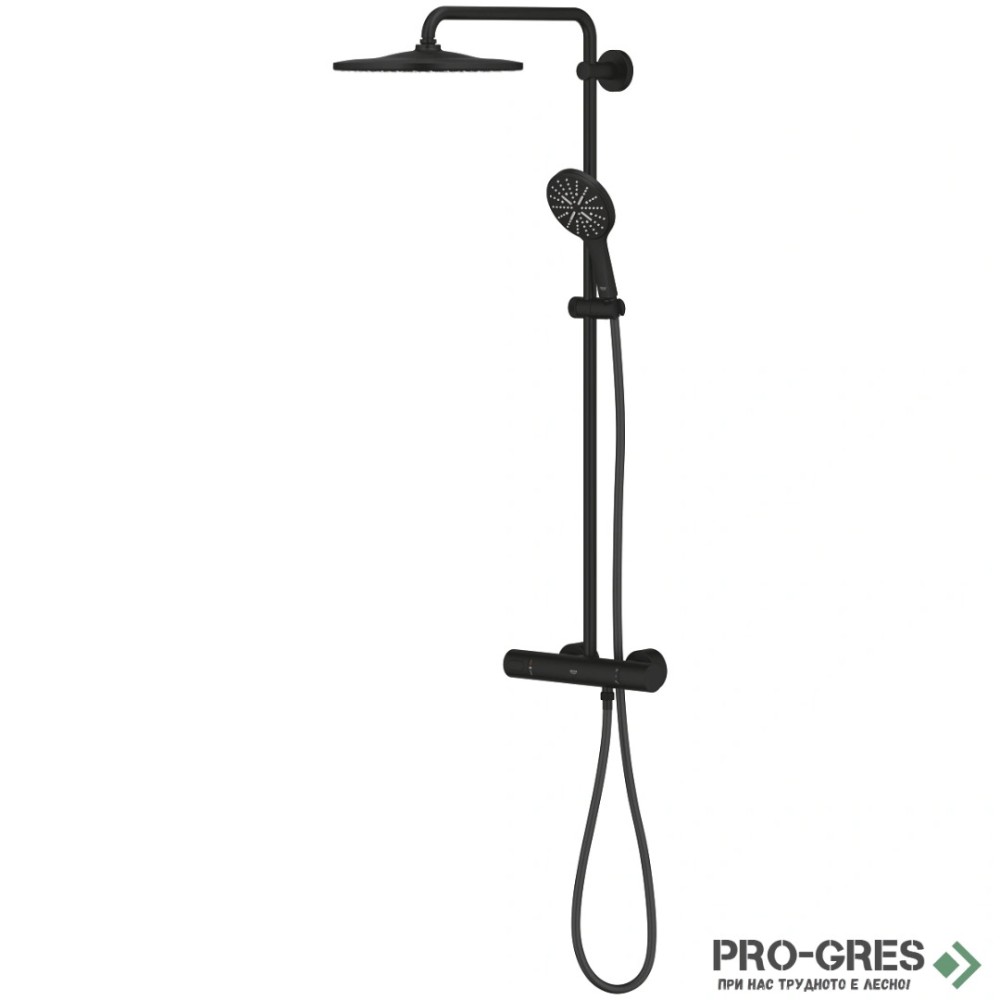 Термостатна душ система, Phantom Black, Rainshower SmartActive 310, Grohe 22119KF0