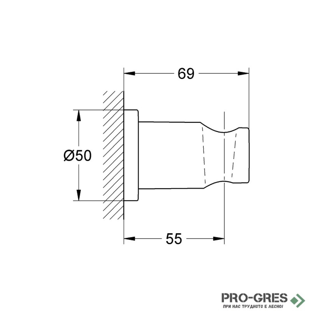 Стеннен държач за ръчен душ,Supersteel,Rainshower, Grohe 27074DC0