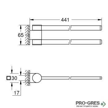 Двойна закачалка за хавлий, черен мат, Grohe SELECTION 41219KF0 Двойна закачалка за хавлий, черен мат, Grohe SELECTION 41219KF0