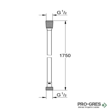 Шлаух за душ,175см, Brushed Hard Graphite,Grohe ,Silverflex Twistfree  28388A01