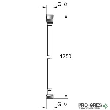 Шлаух за душ,125см,Super Steel Silverflex, Grohe 28362DC1