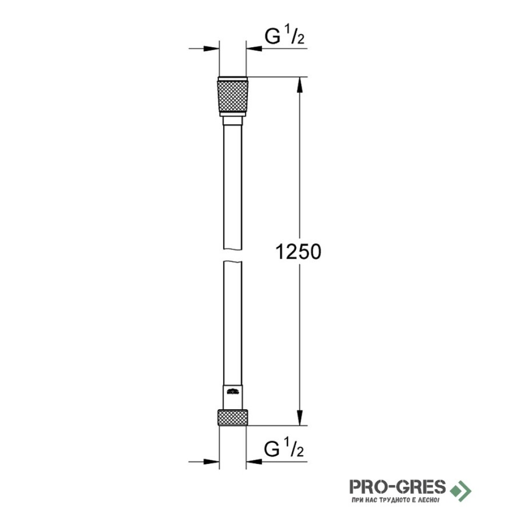 Шлаух за душ,125см, Cool Sunrise, Grohe ,Silverflex Twistfree 28362GL1