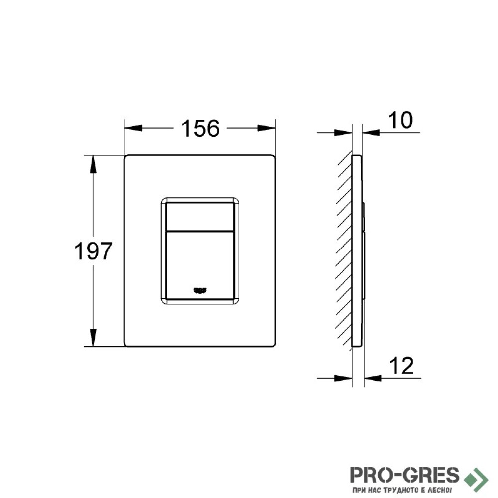 Бутон за структура, черен мат, Skate Cosmopolitan, Grohe 38732KF0