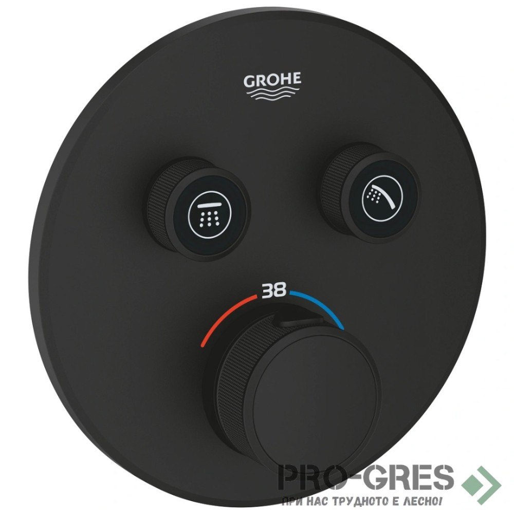 Душ  за вграждане, едноръкохватков ,черен мат, Grohe  SMARTCONTROL