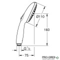 Душ слушалка, черен мат, Tempesta 110, Grohe 261612433