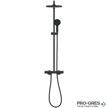Термостатна душ система, черен мат, Tempesta 250, Grohe 266702431