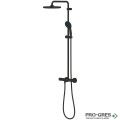 Термостатна душ система, черен мат, Tempesta 250, Grohe 266702431