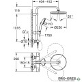 Термостатна душ система, черен мат, Tempesta 250, Grohe 266702431