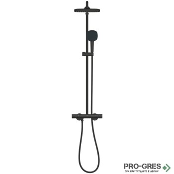 Термостатна душ система, черен мат, Tempesta Cube 250, Grohe 266892431