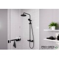 Душ гарнитура с тръбно окачване термостатна,Vernis Blend 200, черен мат, Hansgrohe 26276670