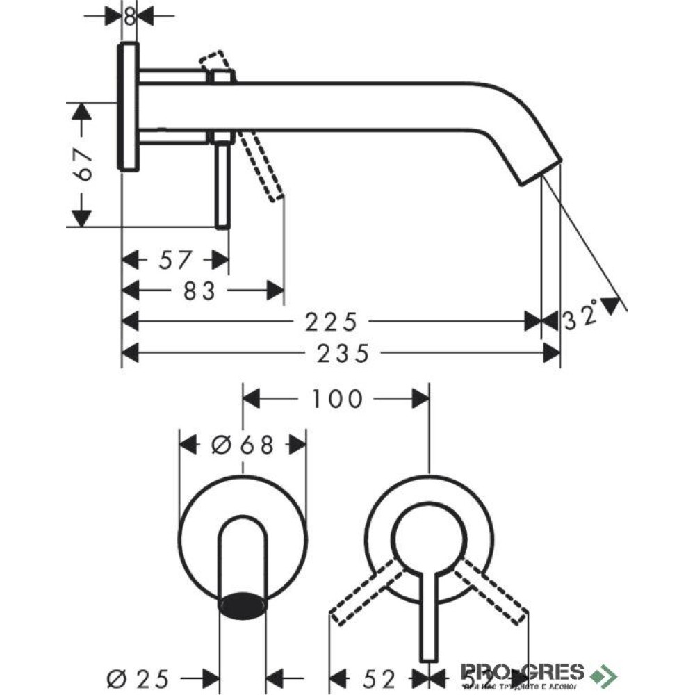 Смесител за мивка вграден, TECTURIS S 110 EcoSmart+, бял мат, Hansgrohe 73351700