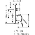 Смесител за вана/душ вграден, Vivenis, хром, Hansgrohe 75415000