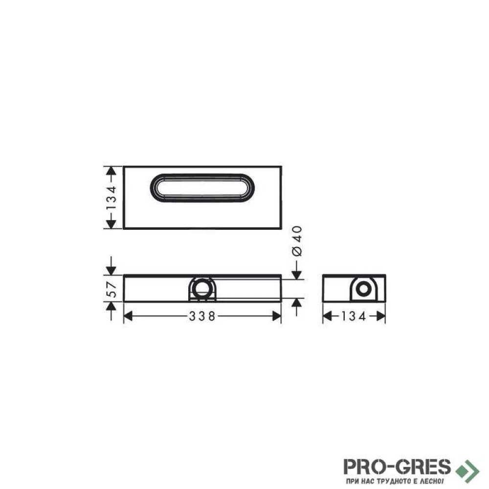 Универсално тяло за вграждане uBox universal flat, HansGrohe 01000180