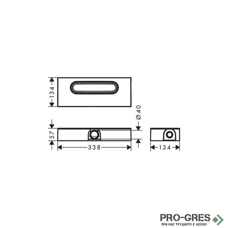 Универсално тяло за вграждане uBox universal flat, HansGrohe 01000180
