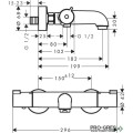 Смесител за вана/душ термостатен, ECOSTAT 1001 CL, хром, Hansgrohe 13201000
