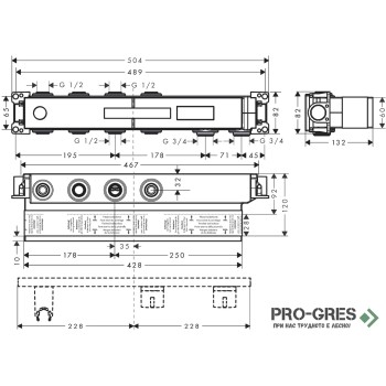 Тяло за вграждане на термостатен смесител RAINSELECT, Hansgrohe 15310180 Тяло за вграждане на термостатен смесител RAINSELECT, Hansgrohe 15310180