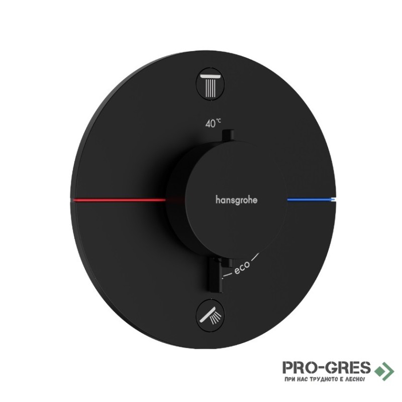 Термостатен смесител за вграждане, SHOWERSELECT COMFORT S, черен мат, Hansgrohe 15554670