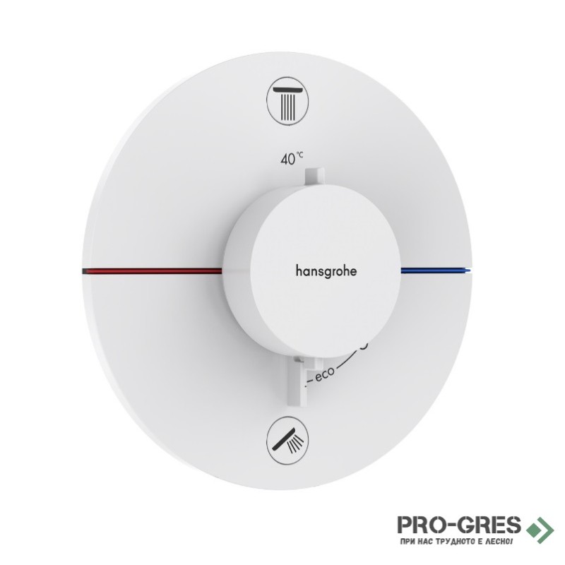 Термостатен смесител за вграждане, SHOWERSELECT COMFORT S, бял мат, Hansgrohe 15554700