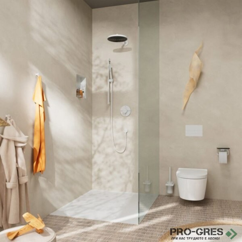 Термостатен смесител за вграждане, SHOWERSELECT COMFORT S, бял мат, Hansgrohe 15554700