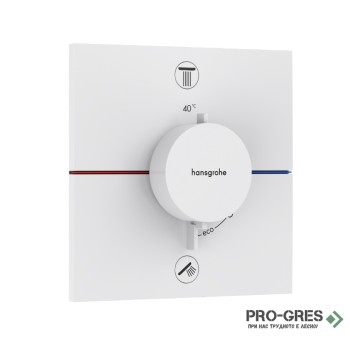 Термостатен смесител за вграждане, SHOWERSELECT COMFORT E, бял мат, Hansgrohe 15572700