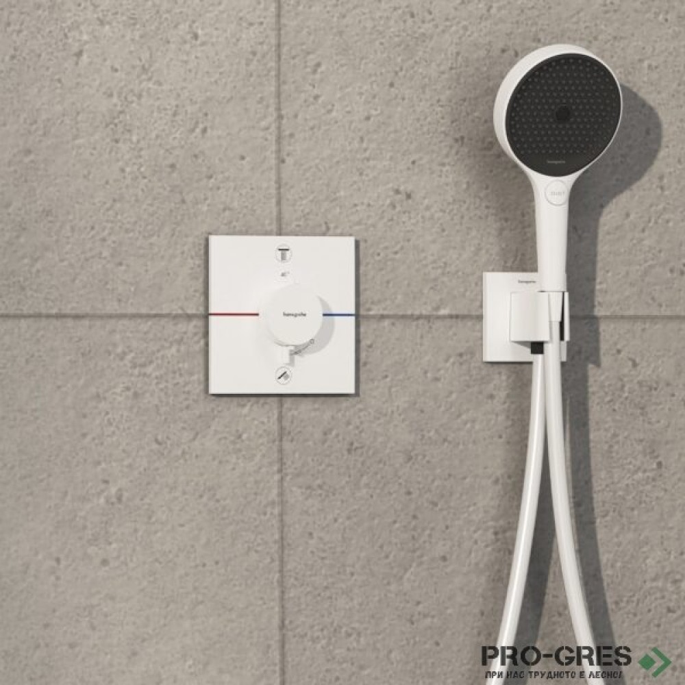 Термостатен смесител за вграждане, SHOWERSELECT COMFORT E, бял мат, Hansgrohe 15572700