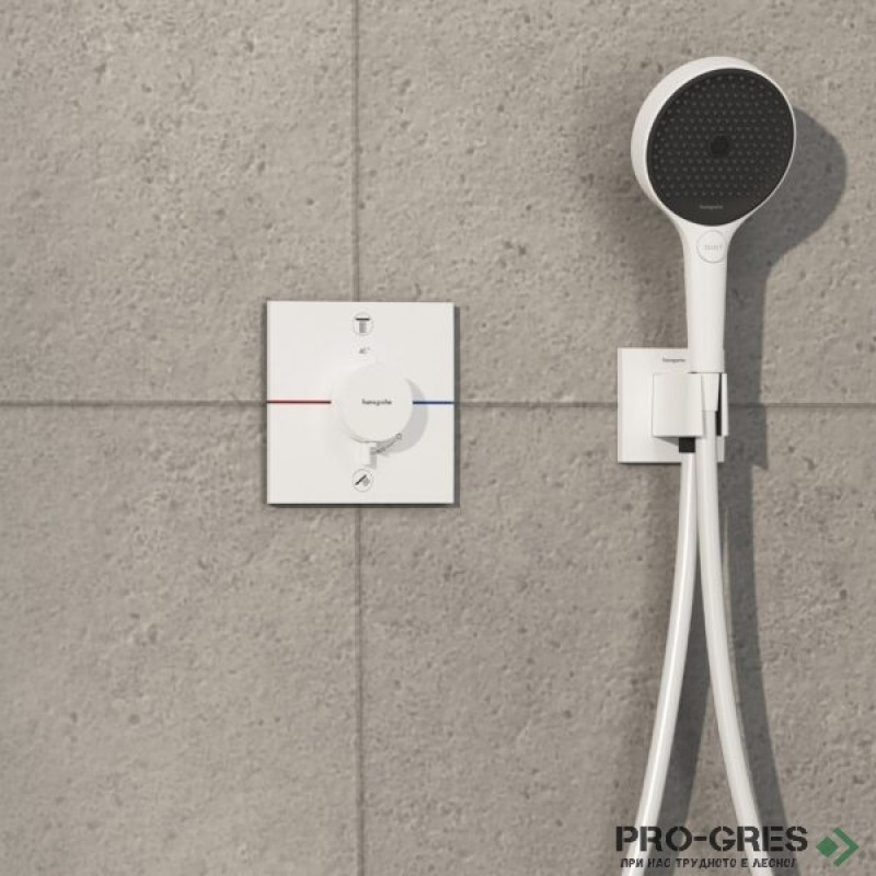 Термостатен смесител за вграждане, SHOWERSELECT COMFORT E, бял мат, Hansgrohe 15572700