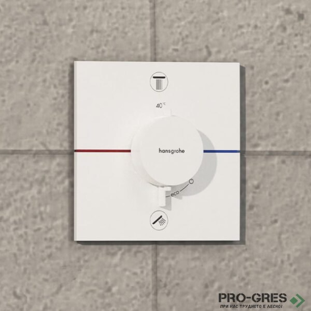 Термостатен смесител за вграждане, SHOWERSELECT COMFORT E, бял мат, Hansgrohe 15572700