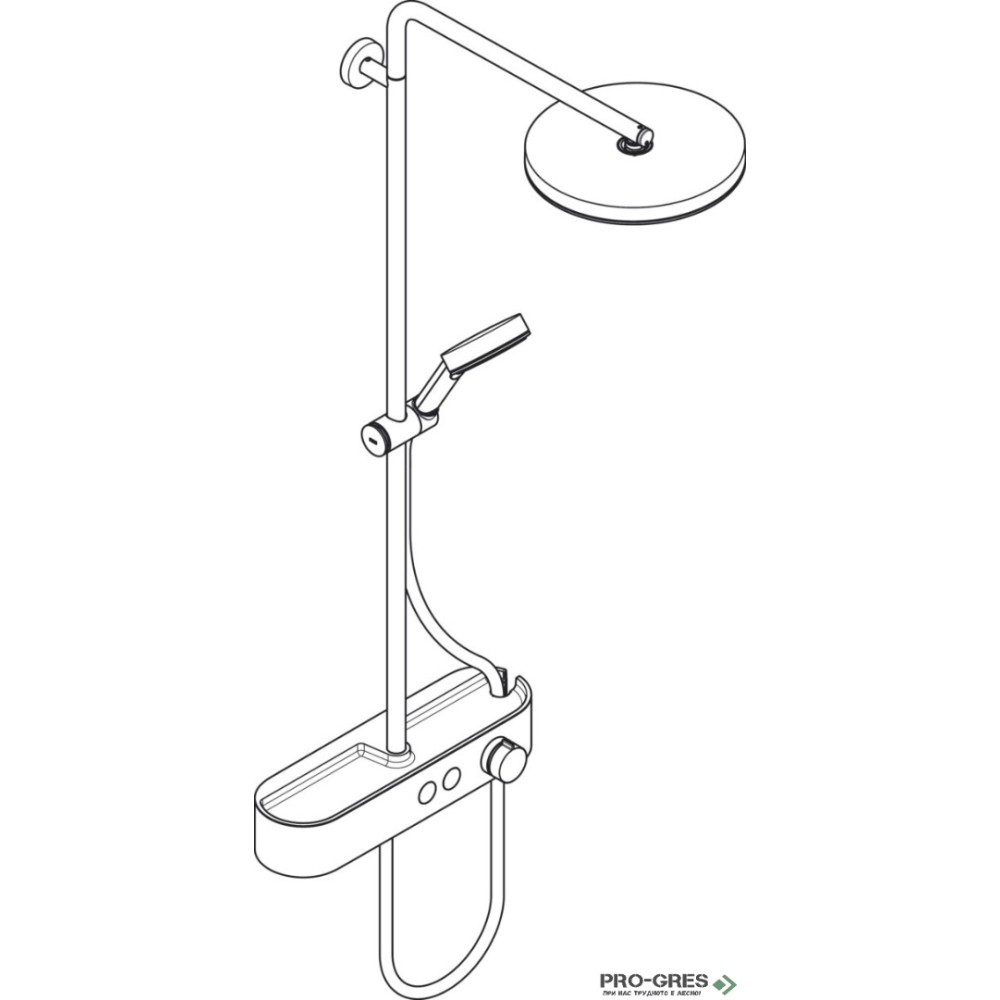 Душ колона, термостатна, PULSIFY S 260 1jet, хром, Hansgrohe 24220000