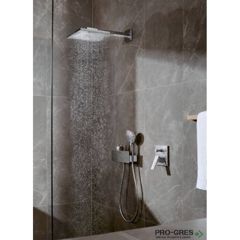 Душ пита с рамо квадратна. Raindance E 300, хром, Hansgrohe 26238000