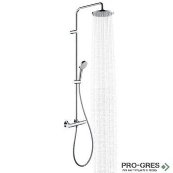 Душ гарнитура с тръбно окачване термостатна, Vernis Blend 200, хром, Hansgrohe 26276000