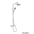Душ гарнитура с тръбно окачване,термостатна Vernis Shape 230,хром, HansGrohe 26286000