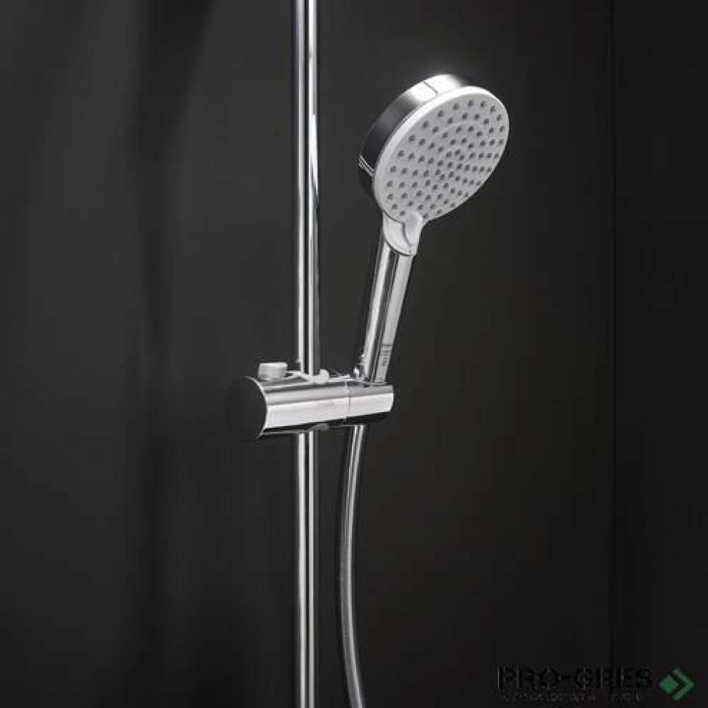 Душ гарнитура с тръбно окачване,термостатна Vernis Shape 230,хром, HansGrohe 26286000