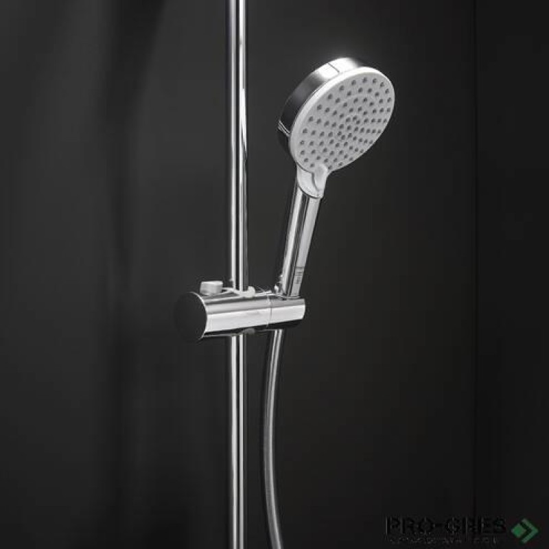 Душ гарнитура с тръбно окачване,термостатна Vernis Shape 230,хром, HansGrohe 26286000