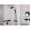 Душ гарнитура с тръбно окачване,термостатна,черен мат, HansGrohe 26286670