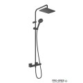 Душ гарнитура с тръбно окачване,термостатна,черен мат, HansGrohe 26286670