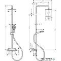 Душ гарнитура с тръбно окачване,термостатна,черен мат, HansGrohe 26286670