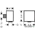Стенно коляно FIXFIT square, хром, Hansgrohe 26455000