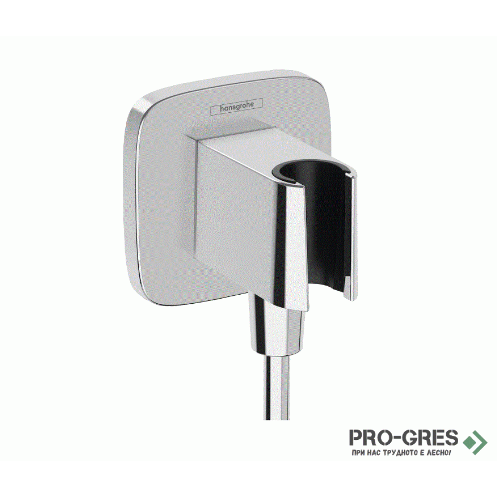 Стенно коляно с държач за душ слушалка FIXFIT Q, хром, Hansgrohe 26887000